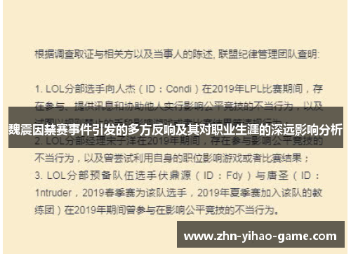 魏震因禁赛事件引发的多方反响及其对职业生涯的深远影响分析