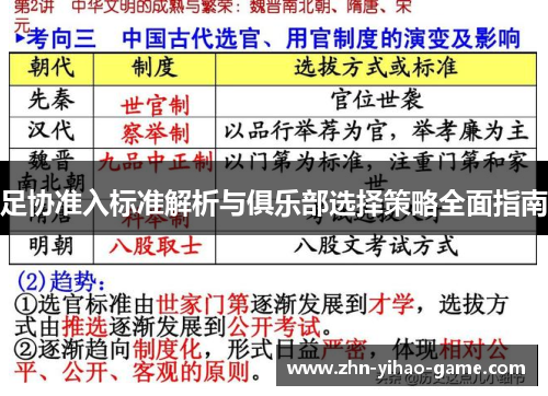 足协准入标准解析与俱乐部选择策略全面指南 足协准入标准解析与俱乐部选择策略全面指南